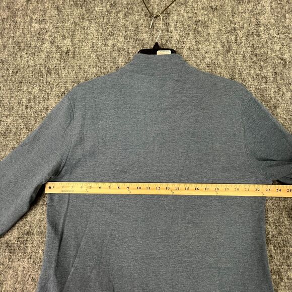Ocean Coast Sweater Men Medium Blue Sweatshirt 1/4 Zip Cotton Blend Casual Beach - Picture 6 of 9